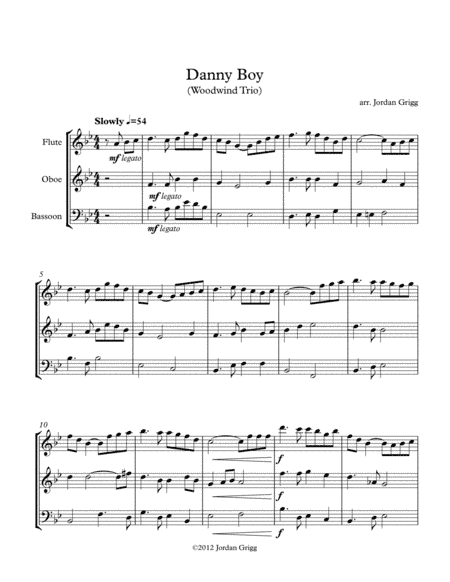 Danny Boy (Wind Trio) (arr. Jordan Grigg)