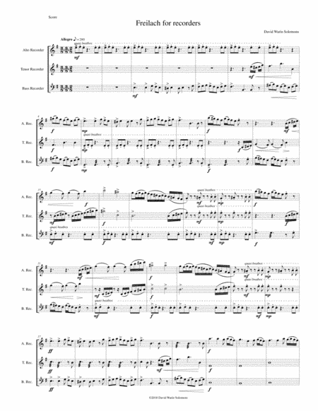 Freilach for recorders - alto, tenor and bass