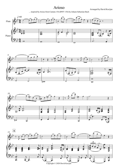 Arioso (flute & piano) - EASY (arr. David Kocijan)