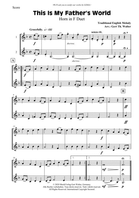 This Is My Father's World (arr. Traditional English Melody)