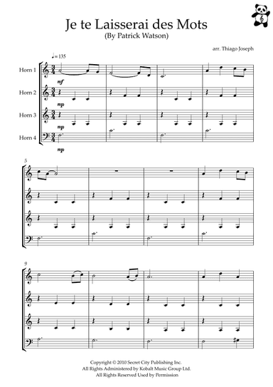 Je Te Laisserai Des Mots (arr. Thiago Joseph)