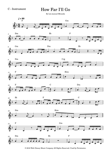 How Far I'll Go (arr. Fabio Eduardo de Oliveira)