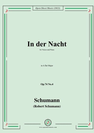Schumann-In der Nacht,Op.74 No.4,in A flat Major (arr. OSM Press)