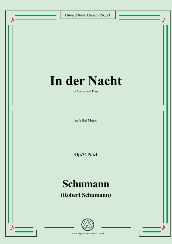 Schumann-In der Nacht,Op.74 No.4,in A flat Major (arr. OSM Press)