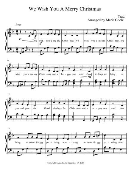 We Wish You A Merry Christmas (arr. Maria E. Goelz)