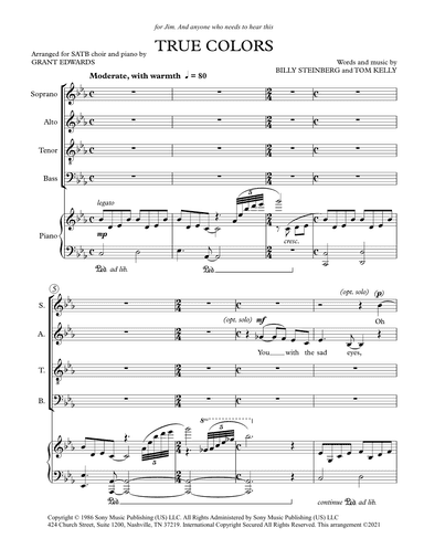 True Colors (arr. Grant Edwards)