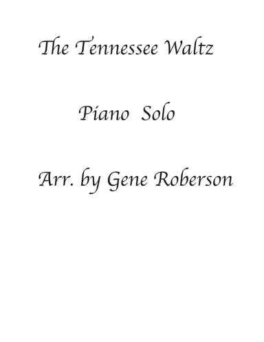 Tennessee Waltz (arr. Gene Roberson)