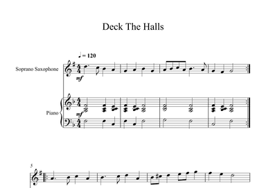 Deck The Halls (Soprano Sax + Piano) (arr. Digital Book Music)