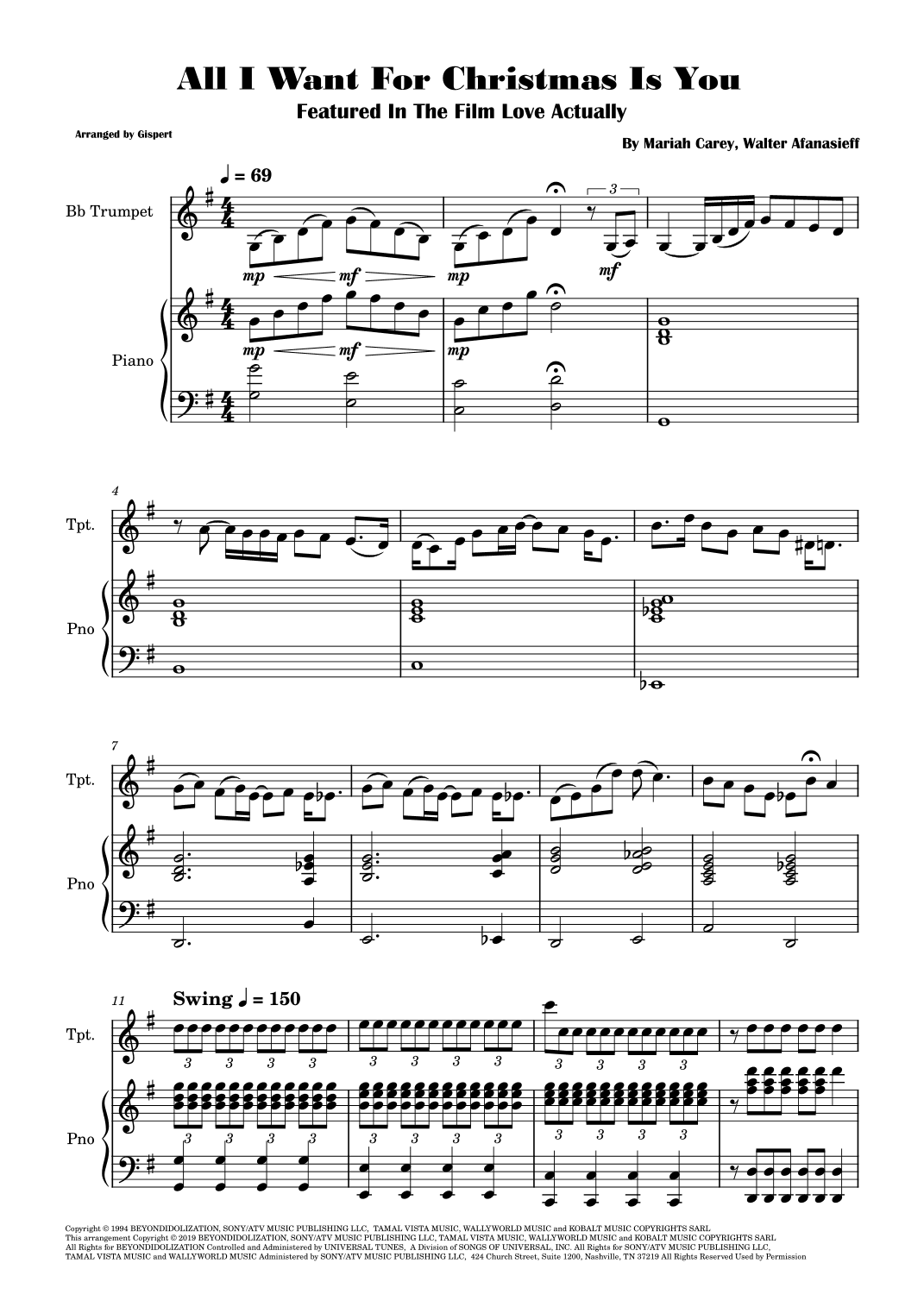 All I Want For Christmas Is You (arr. Gispert)
