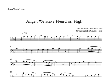 Angels We Have Heard on High  - Gloria in excelsi Deo - Easy Bass Trombone (arr. Daniel H Rosa)