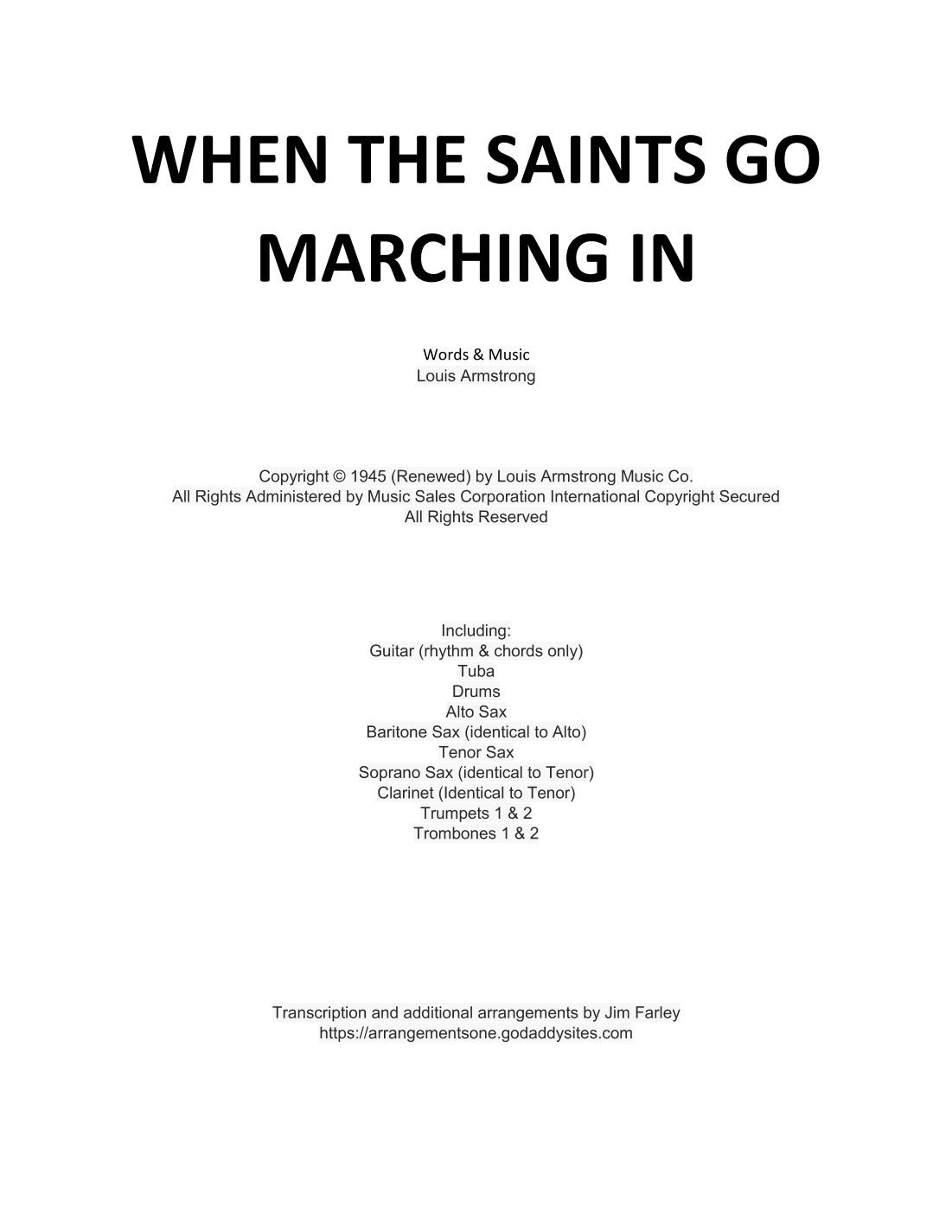 When The Saints Go Marching In (arr. Jim Farley)