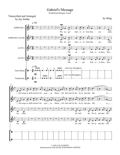 Gabriel's Message (arr. Jay Jordan)