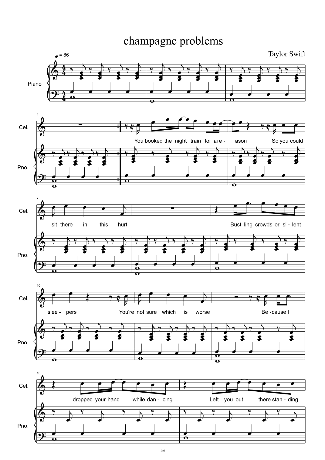 Champagne Problems (arr. Taylor Swift)
