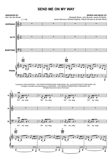 Send Me On My Way (arr. Alex Van den Broek)