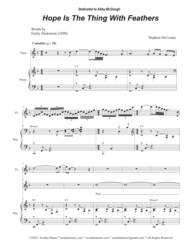 Hope Is The Thing With Feathers (Vocal solo - Medium Key)