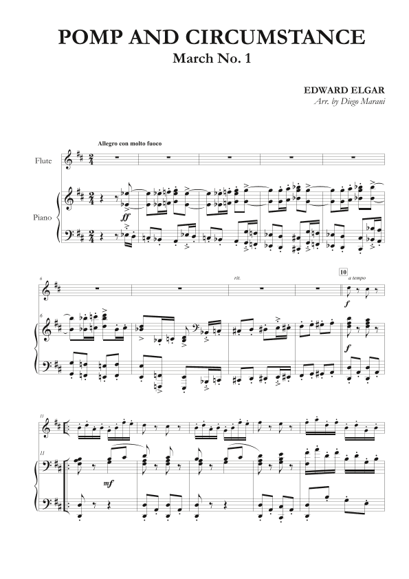 Pomp and Circumstance March No. 1 for Flute and Piano (arr. Diego Marani)