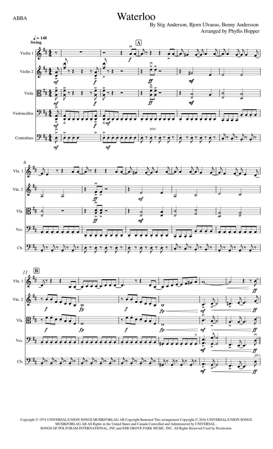 Waterloo (arr. Phyllis Hopper)