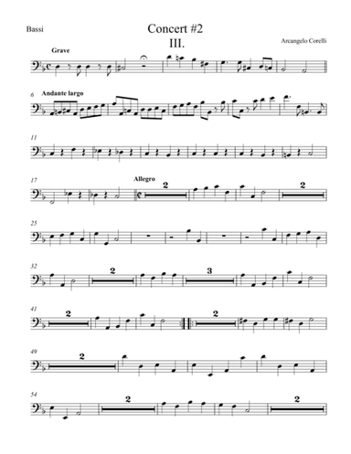 Concerto Grosso Op. 6 #2 Movement III (arr. theupperstaff.com)