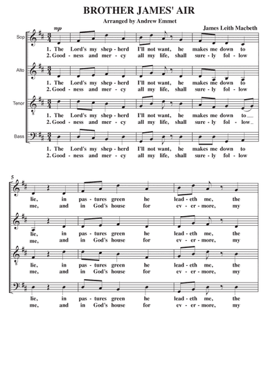 Brother James' Air A Cappella SATB (arr. Andrew Emmet)