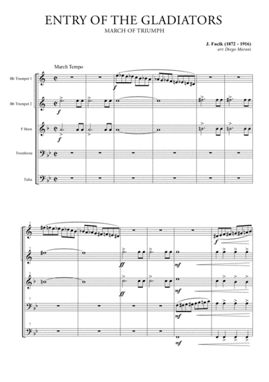 Entry Of The Gladiators for Brass Quintet (arr. Diego Marani)