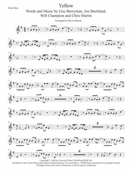 Yellow (arr. Kevin Busse)
