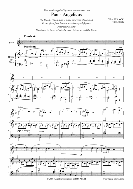 Panis Angelicus - Flute, organ (arr. Anne L Christopherson GRSM ARCM)
