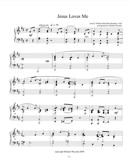 Jesus Loves Me (arr. Michael Woytiuk)
