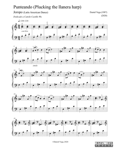 Plucking the llanera harp (Punteando). Joropo -Latin American Dance-