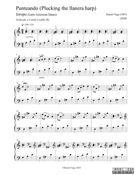 Plucking the llanera harp (Punteando). Joropo -Latin American Dance-