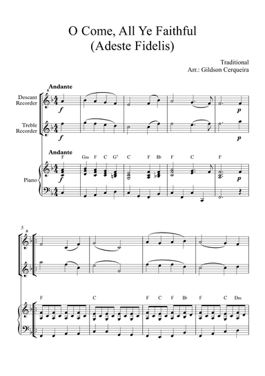 O Come, All Ye Faithful (Adeste Fidelis) (arr. Gildson Cerqueira)