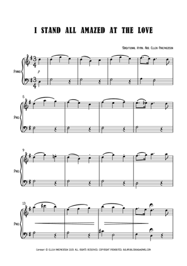 I Stand All Amazed at the Love - Easy Piano (arr. Ellen Macpherson)