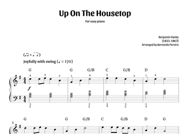 Up On The Housetop (easy piano in G major – with chords) (arr. Bernardo Pereira)