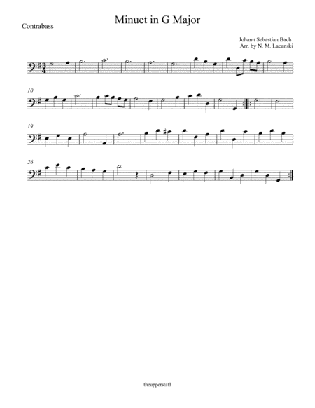 Minuet in G Major (arr. Nick Lacanski)