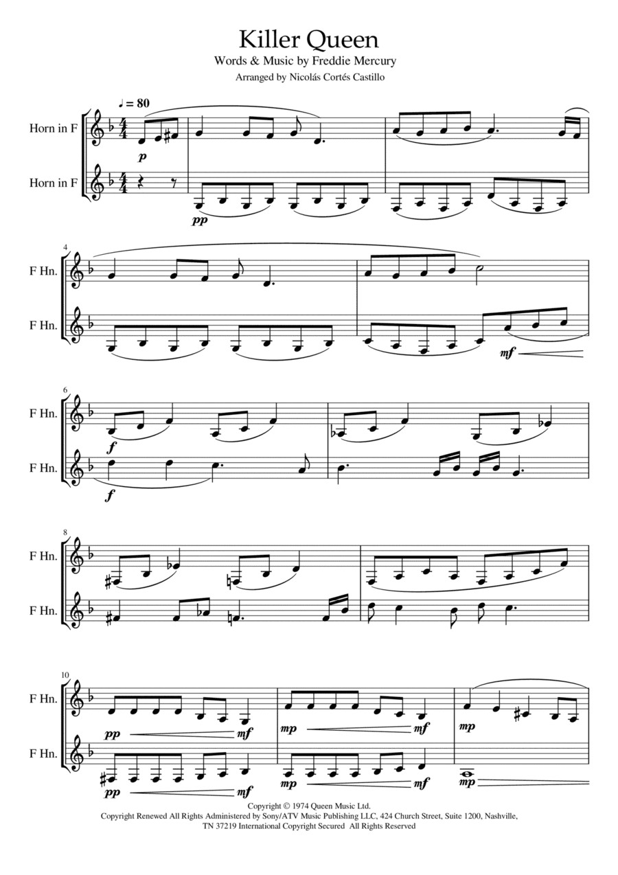 Killer Queen (arr. Nicolás Cortés Castillo)