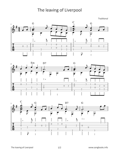 The leaving of Liverpool (arr. Bettina Schipp)
