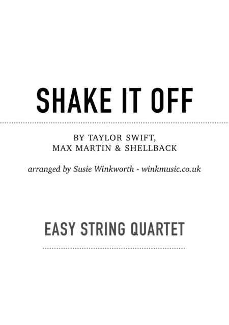 Shake It Off (arr. Susie Winkworth winkmusic.co.uk)