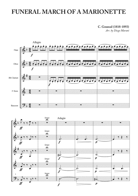 Funeral March of a Marionette for Woodwind Quintet (arr. Diego Marani)