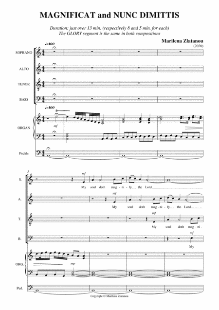 MAGNIFICAT and NUNC DIMITTIS for SATB Choir and Organ
