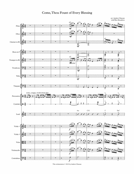 Come Thou Fount of Every Blessing - Congregational singing with orchestra and worship band accompani (arr. Andrew Duncan)