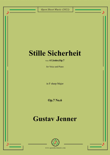 Jenner-Stille Sicherheit,in F sharp Major,Op.7 No.6 (arr. OSM Press)