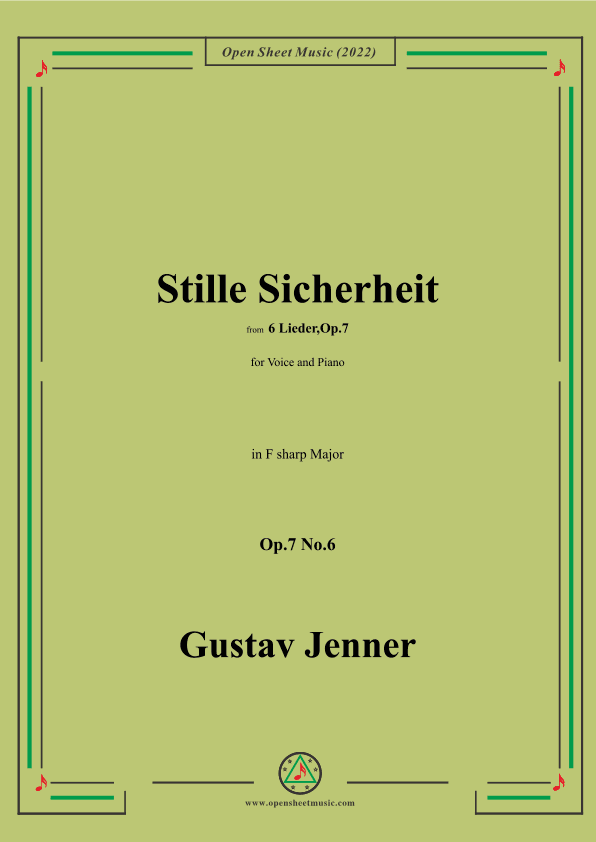 Jenner-Stille Sicherheit,in F sharp Major,Op.7 No.6 (arr. OSM Press)