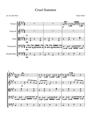 Cruel Summer (arr. Alex Shor)