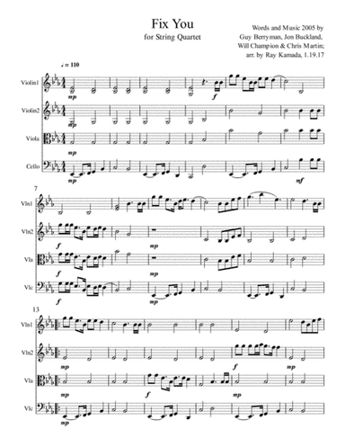 Fix You (arr. Ray Kamada)