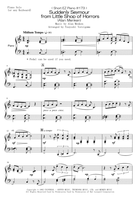 Suddenly Seymour (arr. Tsuyoshi Yoroiguma)