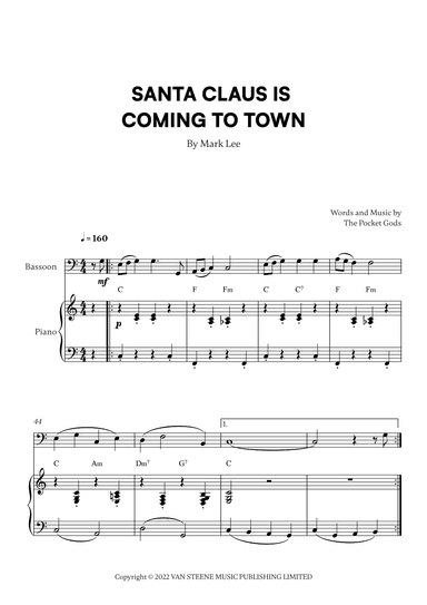 Santa Claus Is Coming To Town (arr. Cadenza Editions)