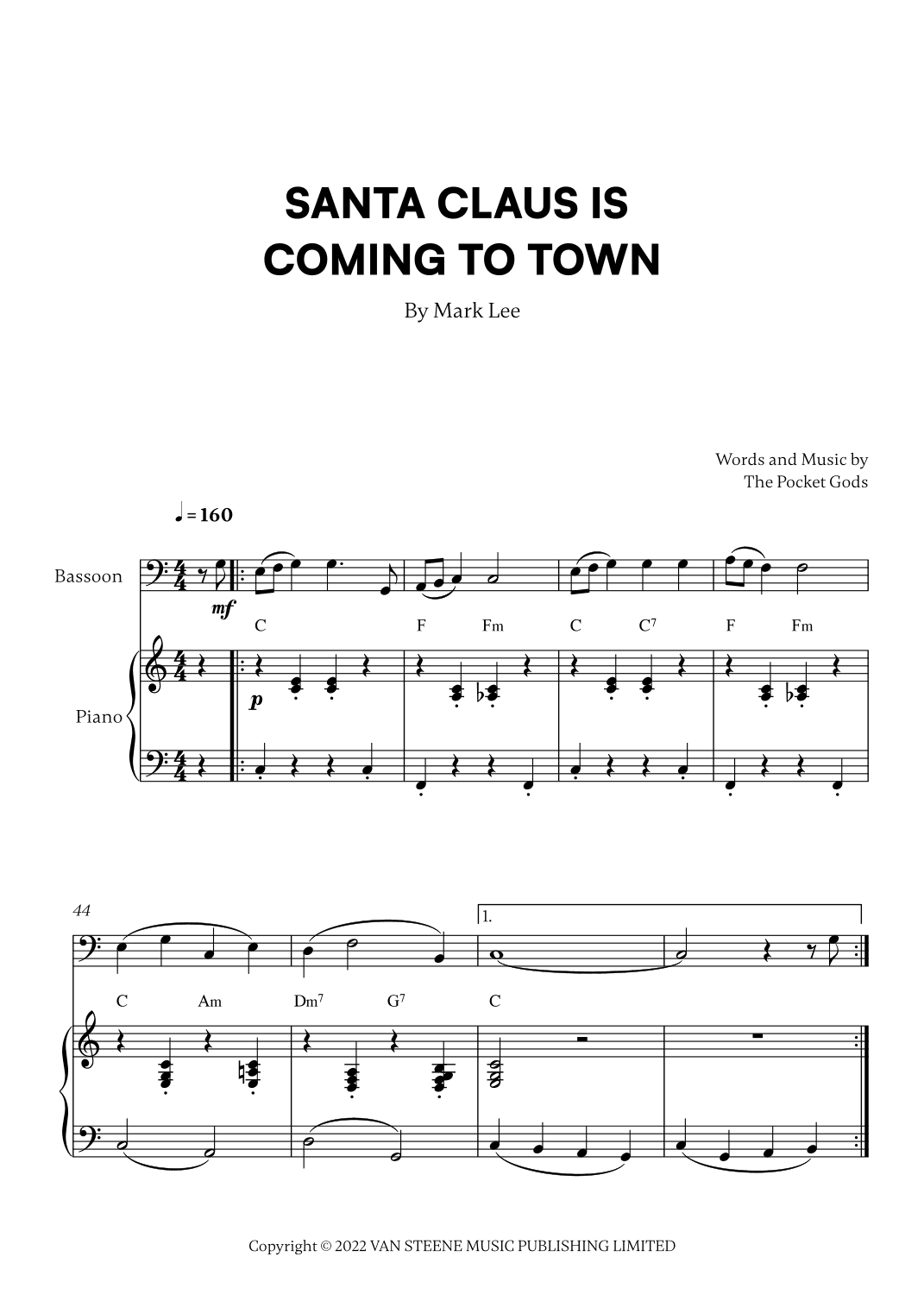 Santa Claus Is Coming To Town (arr. Cadenza Editions)