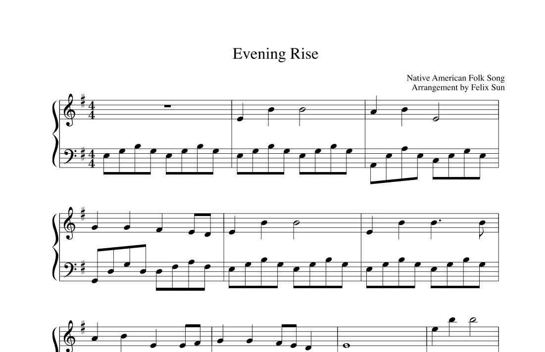 Evening Rise (Native American Folk Song) - Piano Solo (arr. Felix Sun)