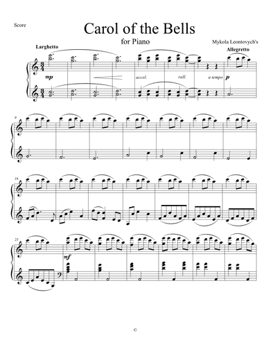 Carol of the Bells (arr. Nivs)