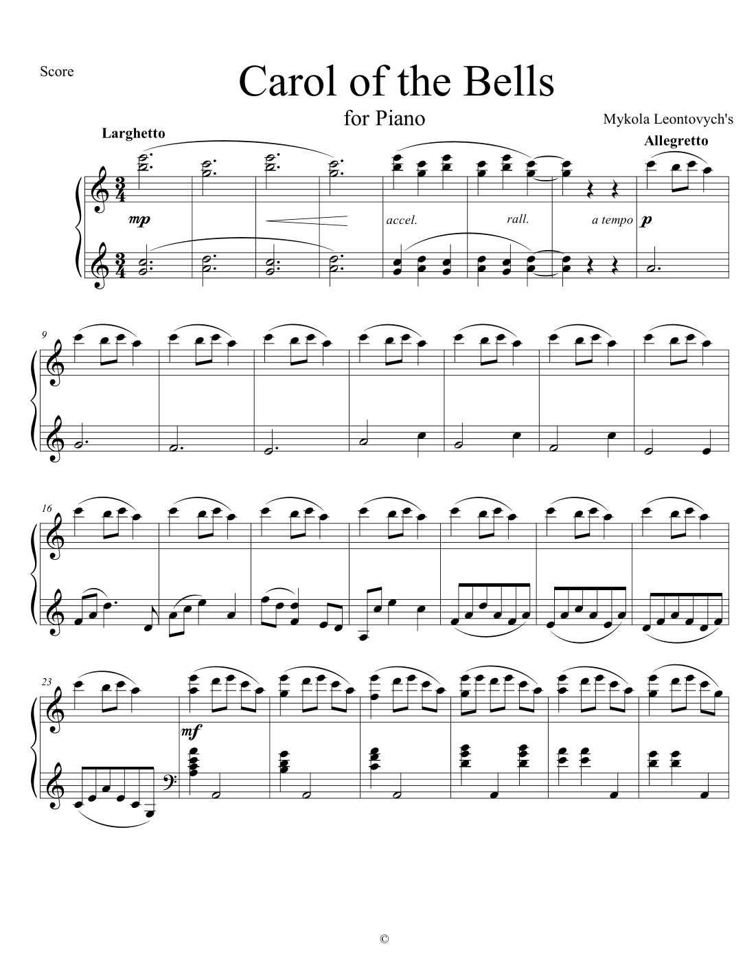 Carol of the Bells (arr. Nivs)