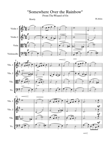 Over The Rainbow (from The Wizard Of Oz) (arr. Jay Heo)